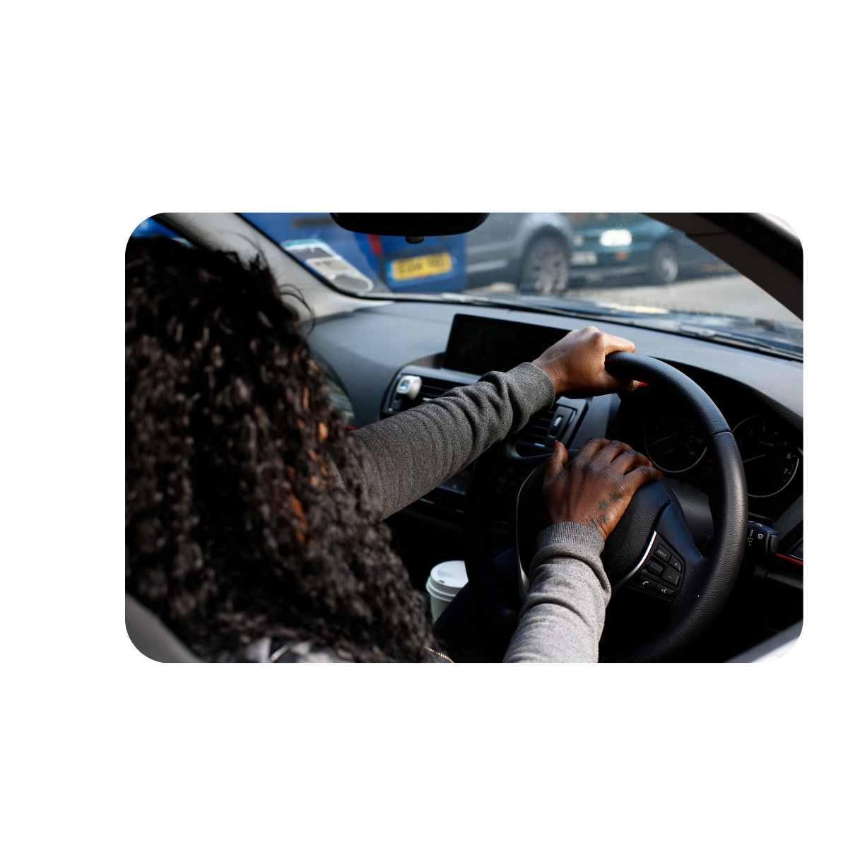 Learner practising behind the wheel